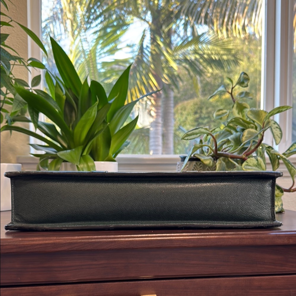 Louis Vuitton Green Leather Briefcase with Structured Design - Picture 8 of 15